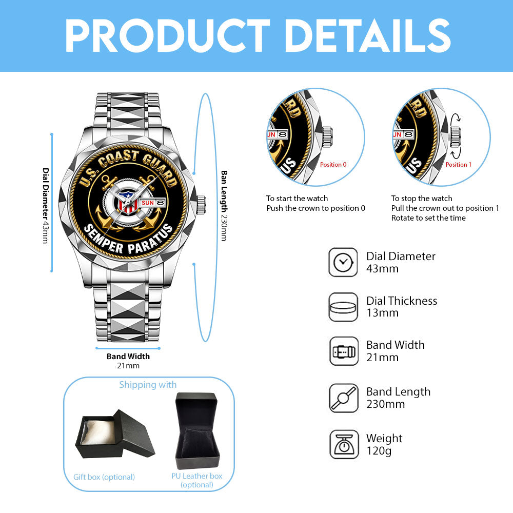 US Coast Guard Alloy Luxury Quartz Watch - MAITM13917