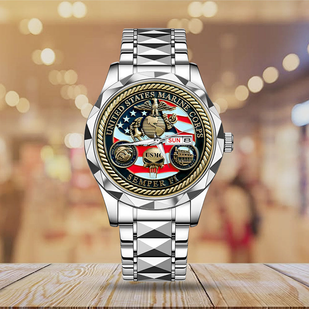 US Marine Corps Alloy Luxury Quartz Watch - MAITM12594