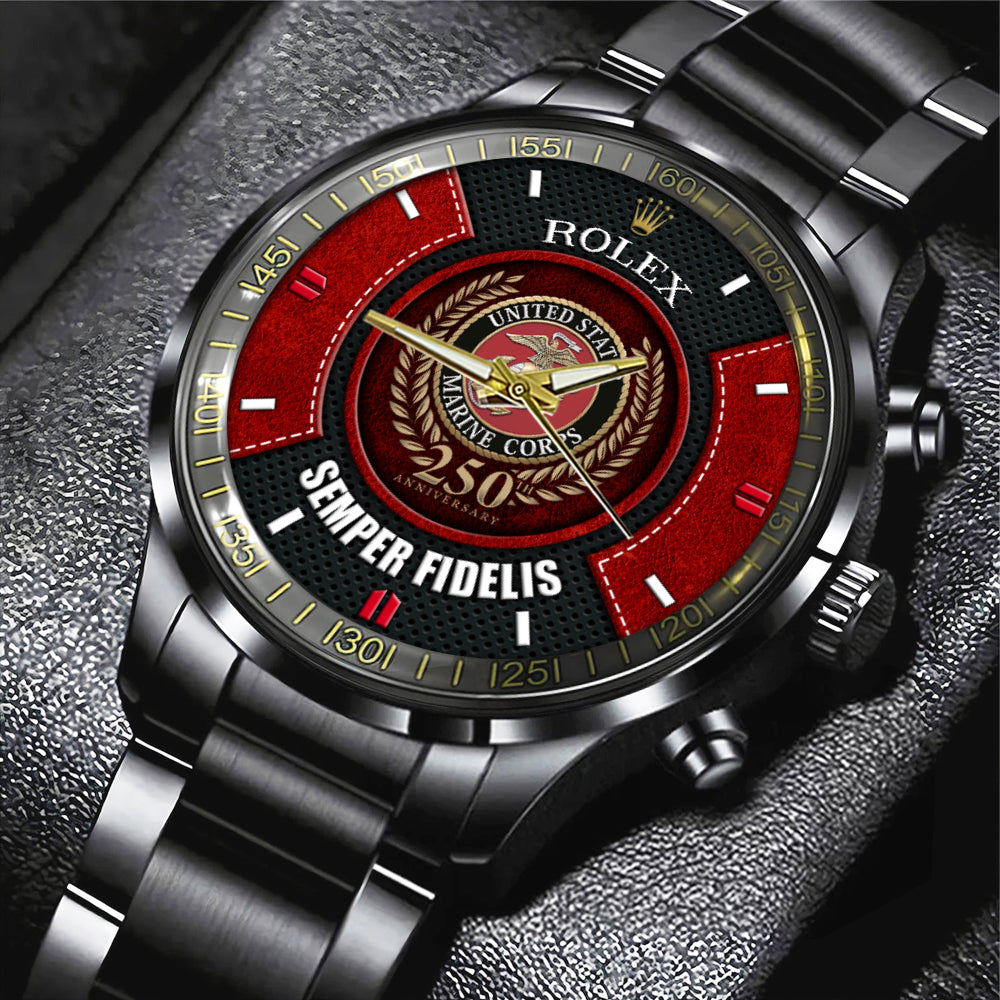 US Marine Corps x Rolex Black Stainless Steel Watch - MAITM 12198