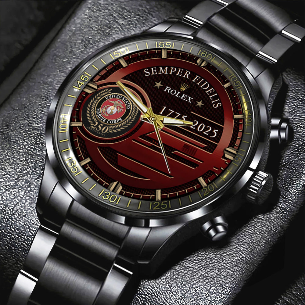 US Marine Corps x Rolex Black Stainless Steel Watch - MAITM 12338