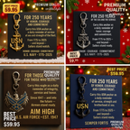 US Navy 250 years Commemorative Anchor Keychain