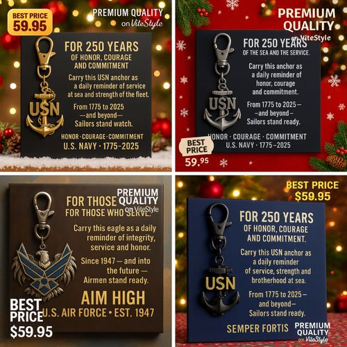US Navy 250 years Commemorative Anchor Keychain