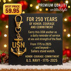 US Navy 250 years Commemorative Anchor Keychain