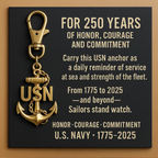 US Navy 250 years Commemorative Anchor Keychain