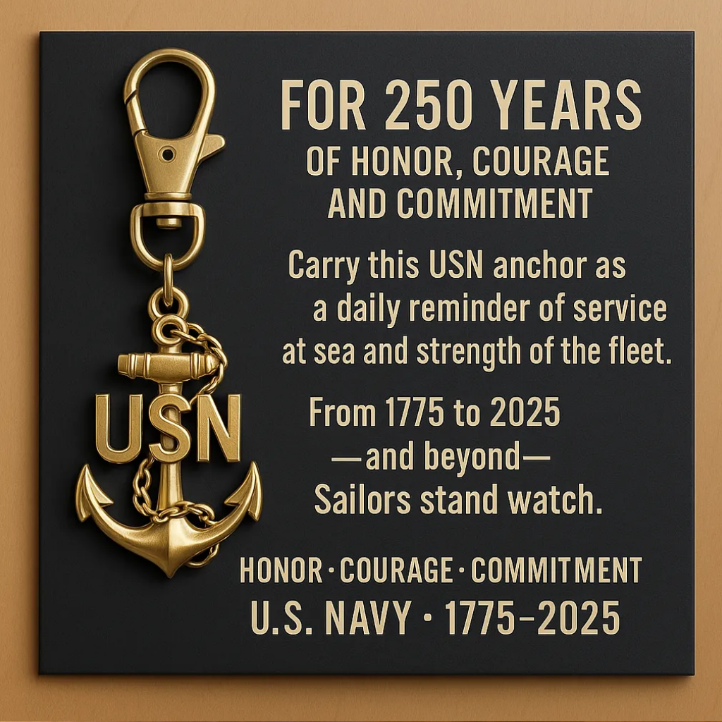 US Navy 250 years Commemorative Anchor Keychain