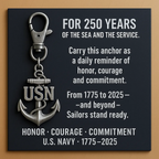 US Navy 250 years Commemorative Anchor Keychain