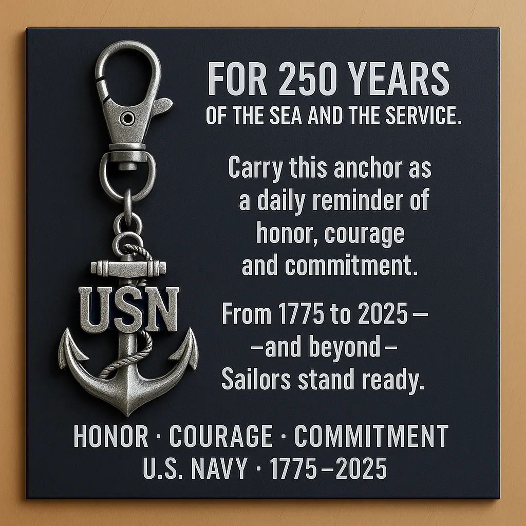 US Navy 250 years Commemorative Anchor Keychain