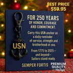 US Navy 250 years Commemorative Anchor Keychain