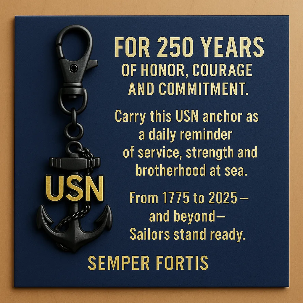 US Navy 250 years Commemorative Anchor Keychain