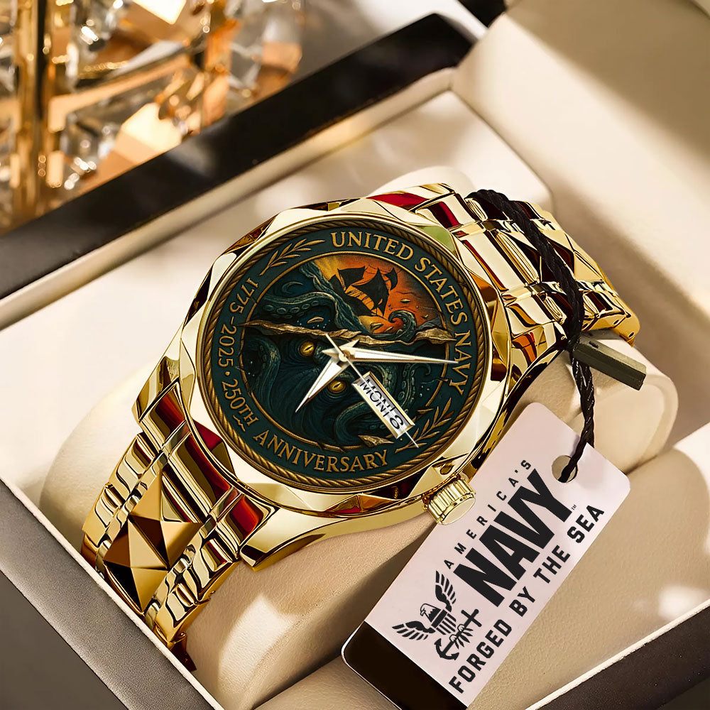 US Navy 250th Anniversary Alloy Luxury Quartz Watch - MAITM13194