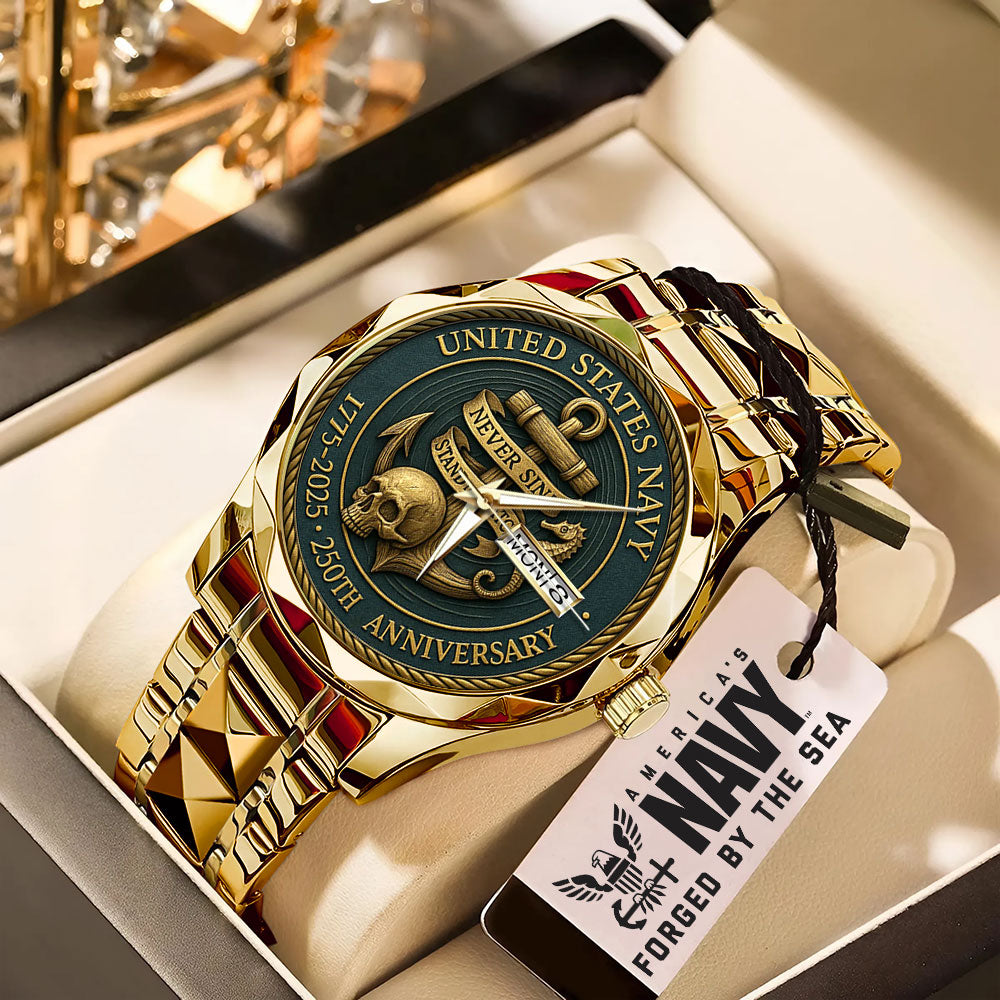US Navy 250th Anniversary Alloy Luxury Quartz Watch - MAITM13493