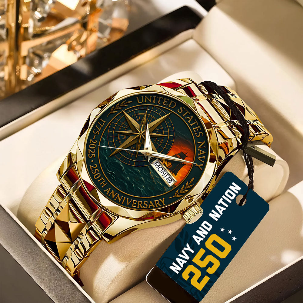US Navy 250th Anniversary Alloy Luxury Quartz Watch - TANTN17235