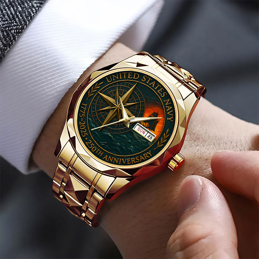 US Navy 250th Anniversary Alloy Luxury Quartz Watch - TANTN17235