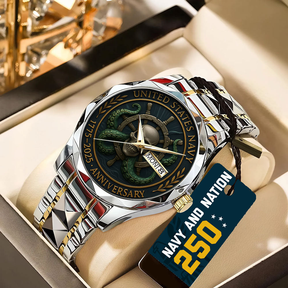 US Navy 250th Anniversary Alloy Luxury Quartz Watch - TANTN17544