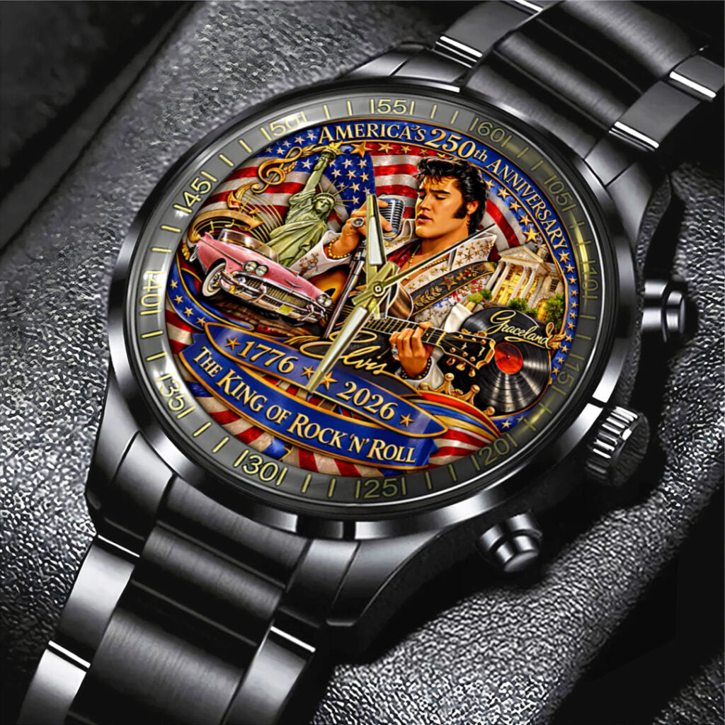 America250 x Elvis Presley Black Stainless Steel Watch - TANTN21743