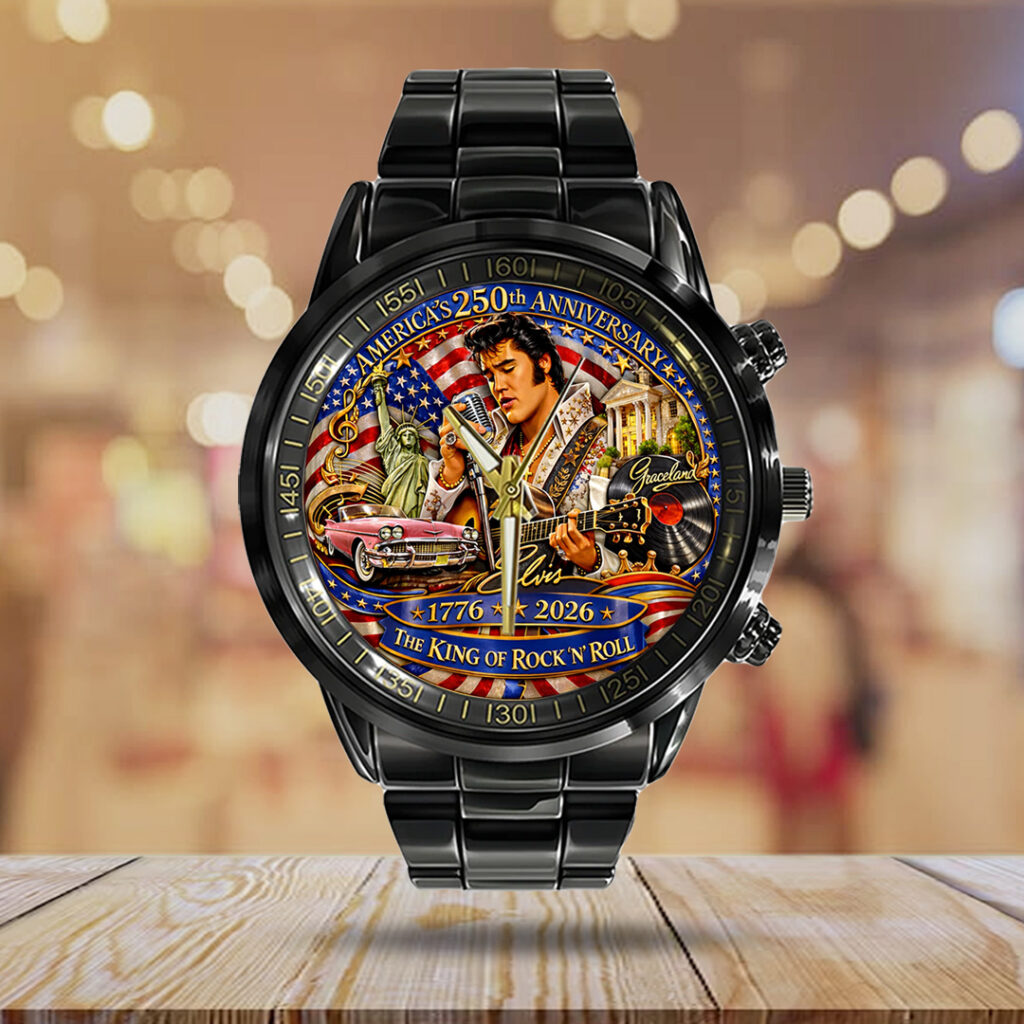 America250 x Elvis Presley Black Stainless Steel Watch - TANTN21743