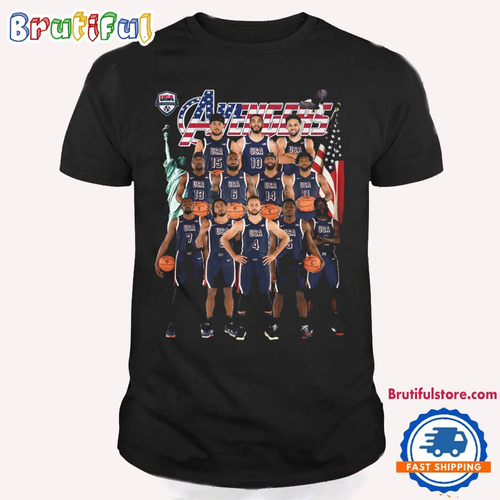 USA Basketball 2024 Team Player Graphics Design TShirt