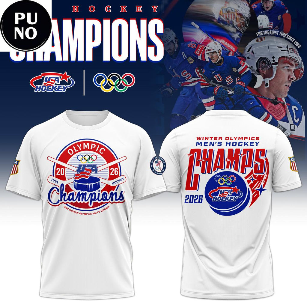 USA Hockey Men Olympic Champions 2026 Hoodie T-Shirt