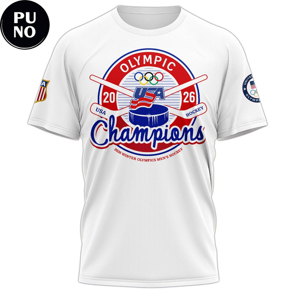USA Hockey Men Olympic Champions 2026 Hoodie T-Shirt