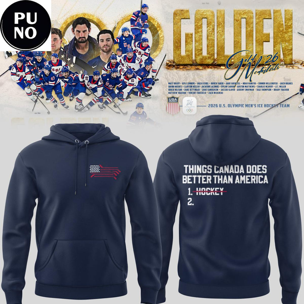 USA Ice Hockey 2026 Milan Olympics Golden Team Hoodie T-Shirt