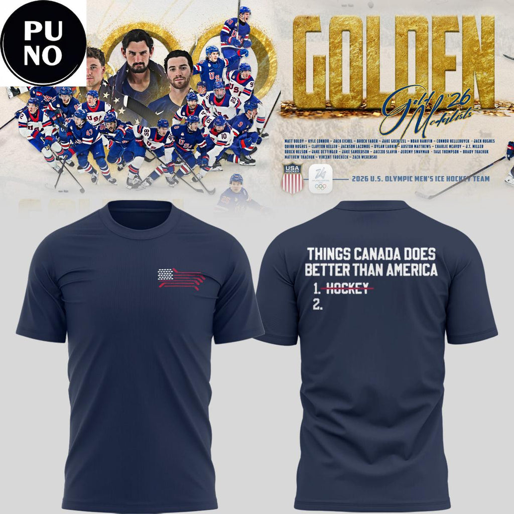 USA Ice Hockey 2026 Milan Olympics Golden Team Hoodie T-Shirt