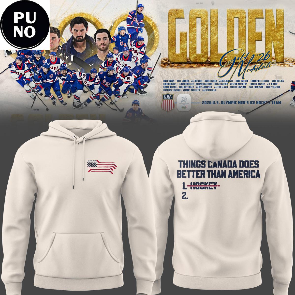 USA Ice Hockey 2026 Milan Olympics Golden Team Hoodie T-Shirt
