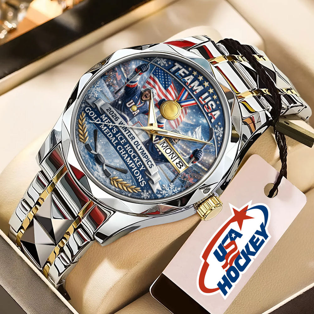 USA Men’s Hockey 2026 Winter Olympics Gold Medal Alloy Luxury Quartz Watch - MAITM14917