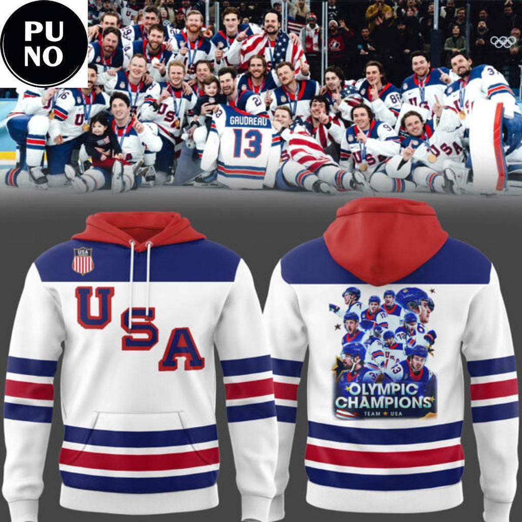 USA Mens Ice Hockey Team Olympic 2026 Champions America Proud Hoodie