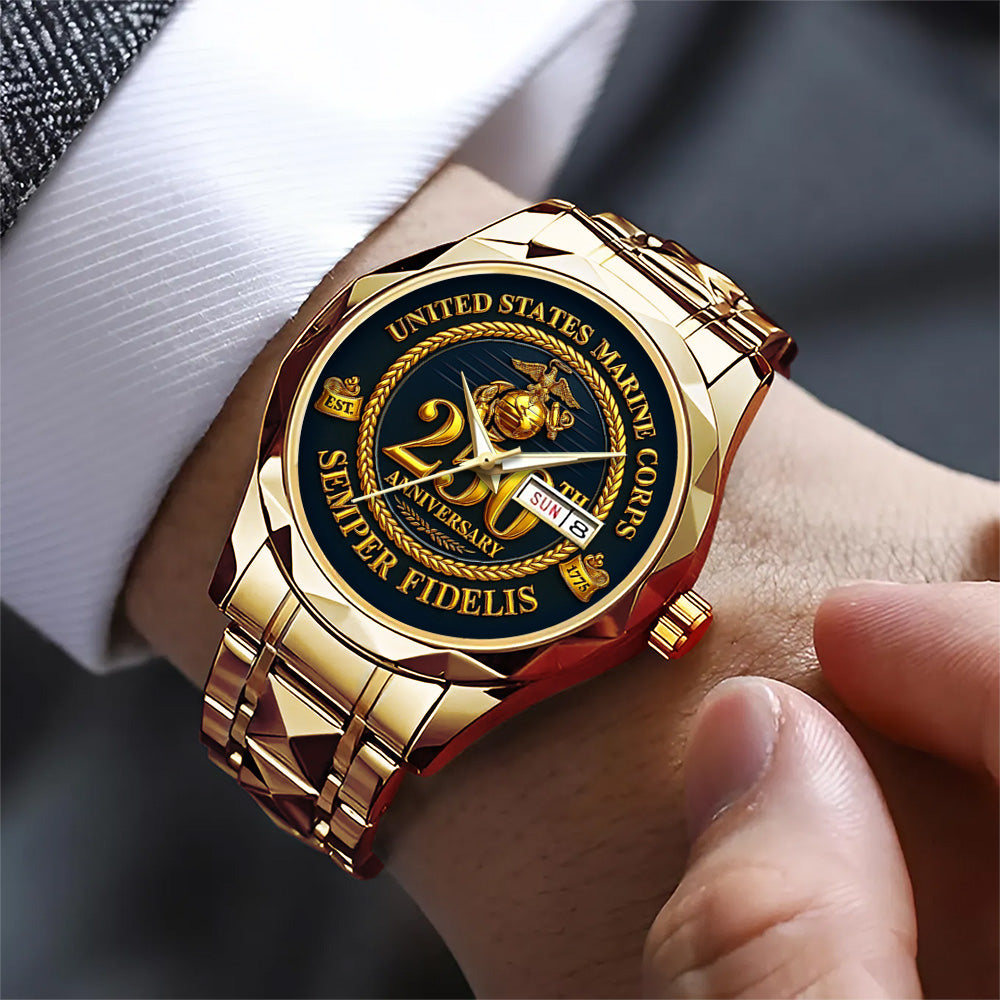 US Marine Corps 250th Anniversary Alloy Luxury Quartz Watch - TMTHU1326