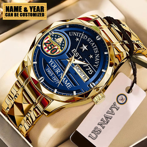 Personalized US Navy Alloy Luxury Quartz Watch - TMTHU495