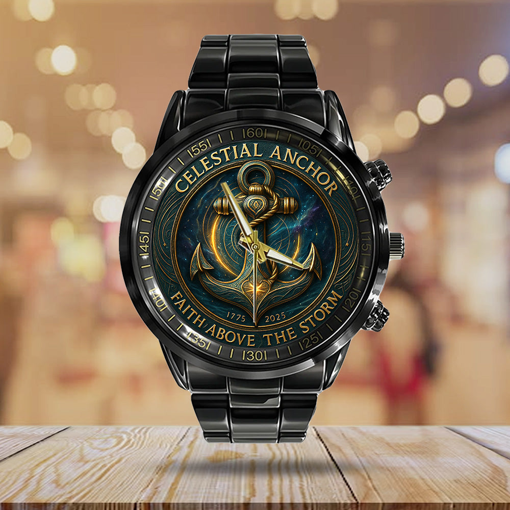 US Navy 250th Anniversary Black Stainless Steel Watch – TANTN17325