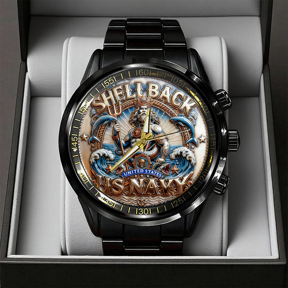 US Navy 250th Anniversary Black Stainless Steel Watch – TANTN18919