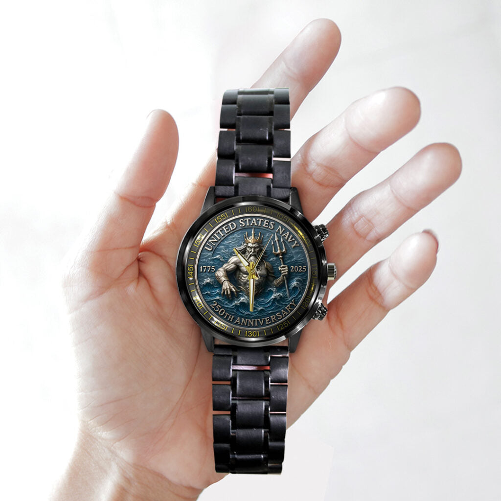 US Navy Black Stainless Steel Watch - TANTN15893