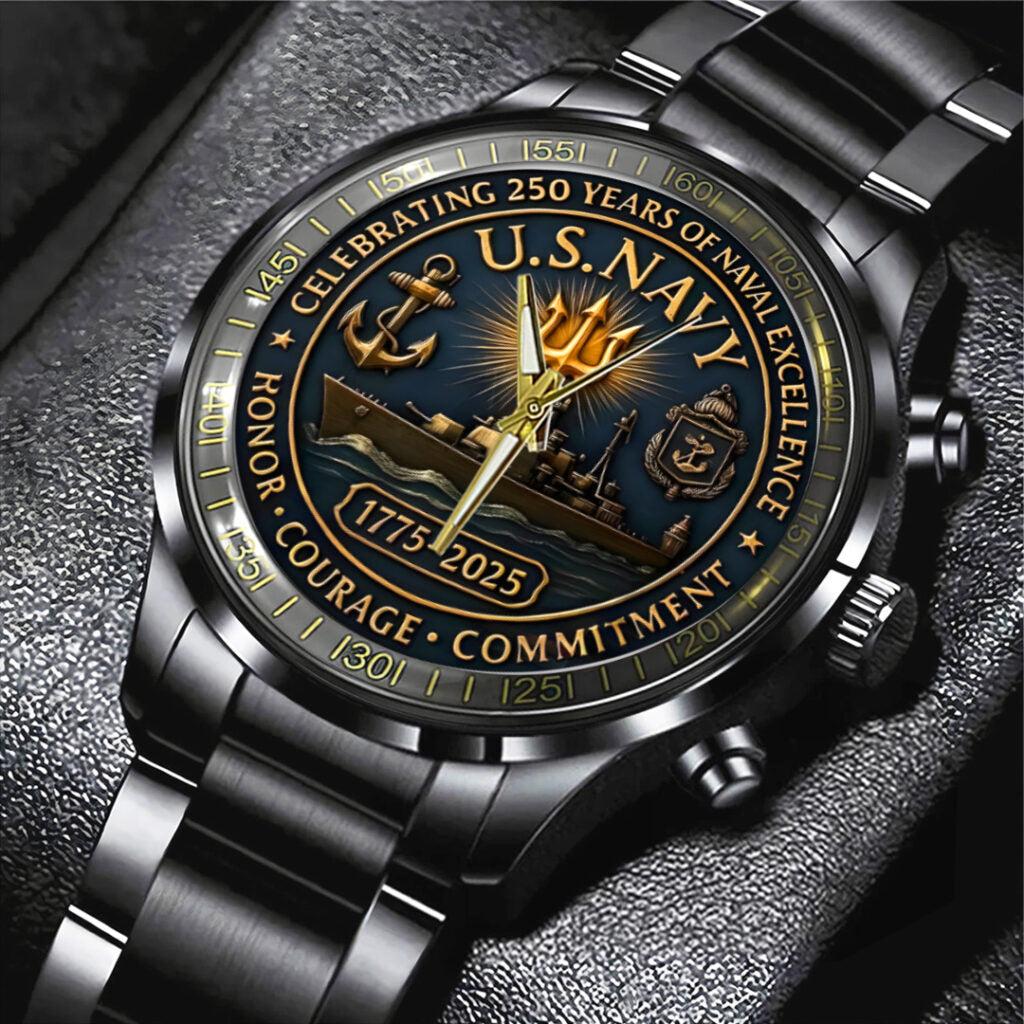 US Navy Black Stainless Steel Watch - TANTN15984