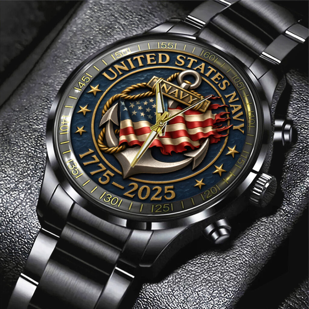 US Navy Black Stainless Steel Watch - TANTN15988