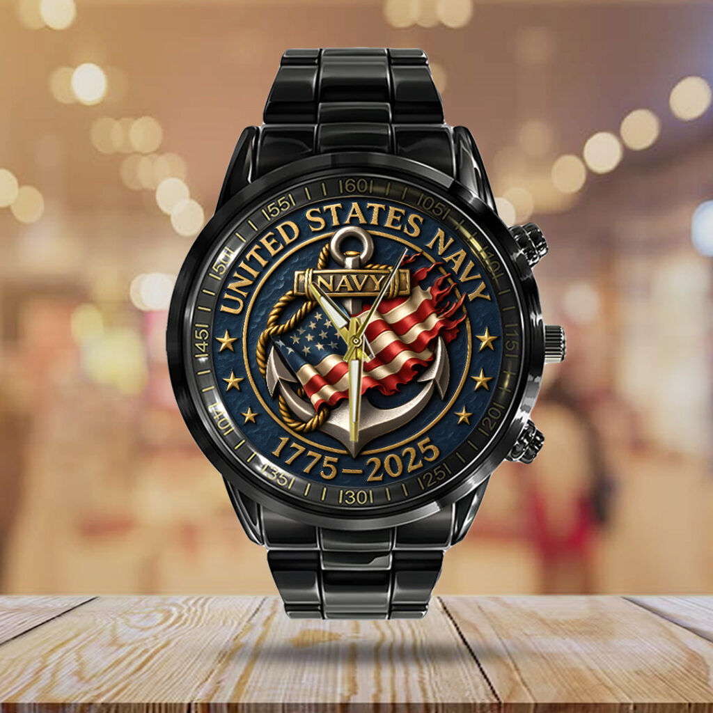 US Navy Black Stainless Steel Watch - TANTN15988