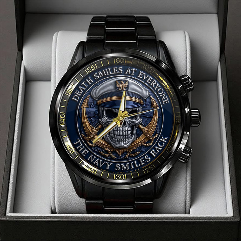 US Navy Black Stainless Steel Watch - TANTN15901