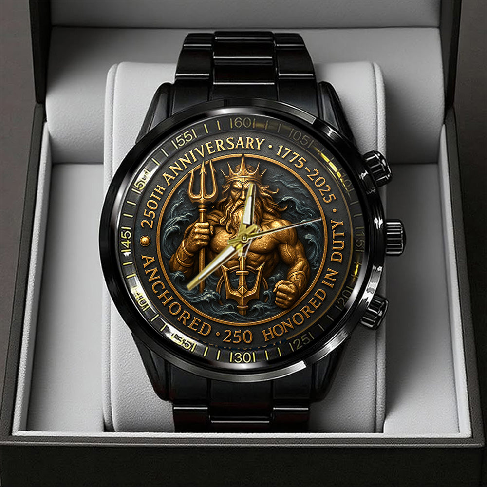 US Navy Black Stainless Steel Watch - TANTN15986
