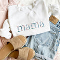 Pastel Floral Mama Embroidered Gemma Crewneck Sweatshirt
