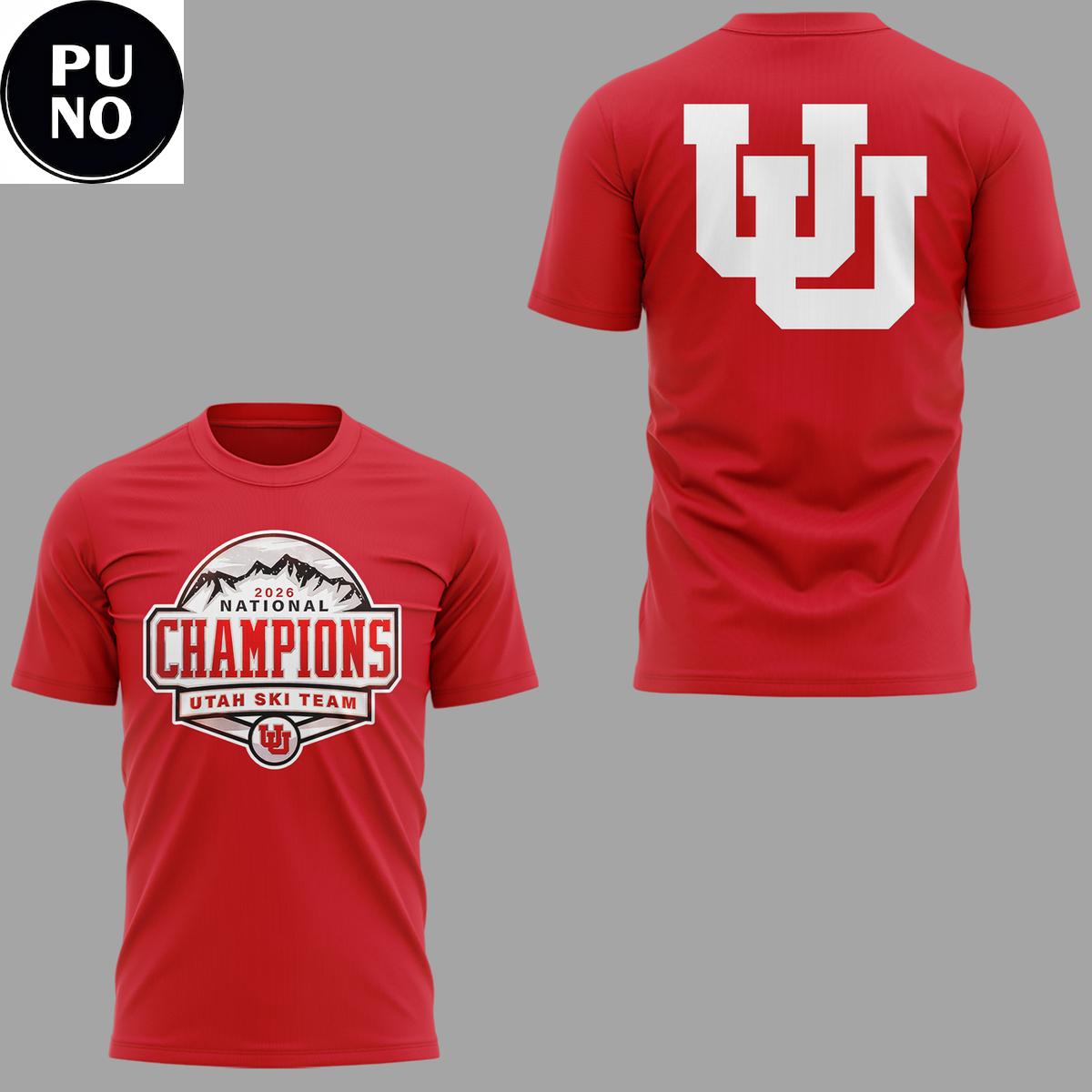 Utah Ski Team National Title NCAA Skiing Champions 2026 Hoodie T-Shirt