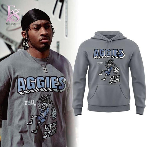 Utah State Aggies Basketball Skeleton Ball Hoodie