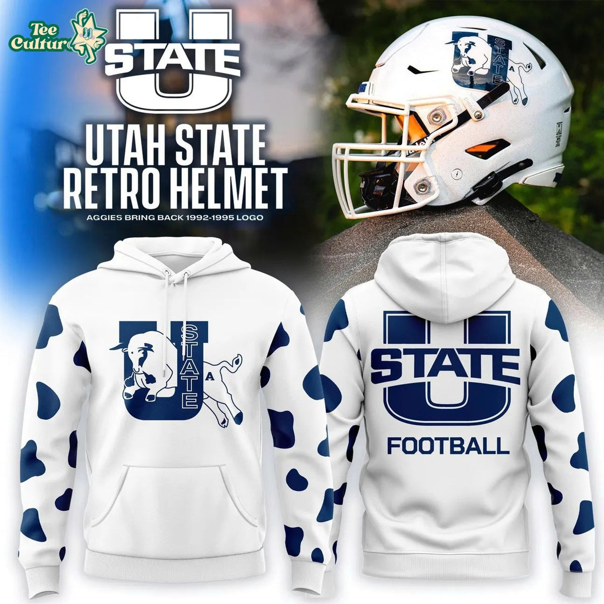 Utah State Aggies Football 1992-1995 Vintage Logo Hoodie