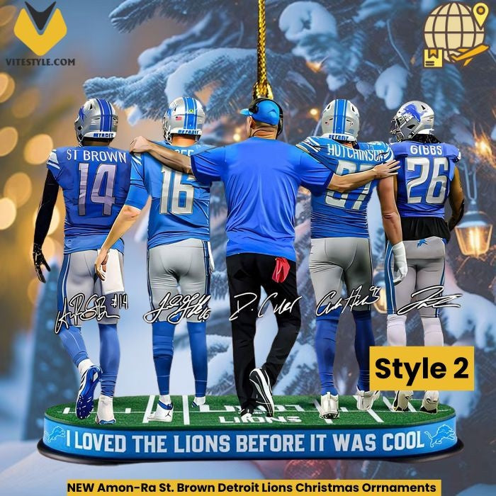 NEW Amon-Ra St. Brown Detroit Lions Christmas Ornaments