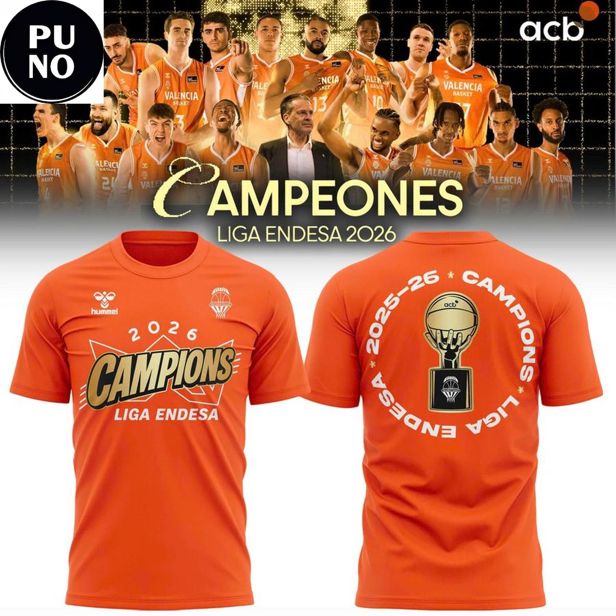 Valencia Basket 2026 Campions Liga Endesa T-Shirt