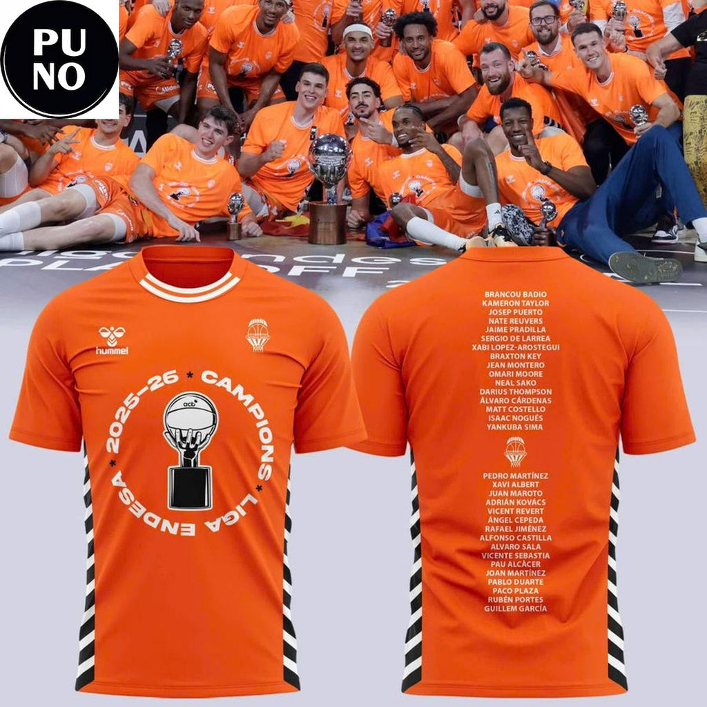 Valencia Basket 2026 Liga Endesa Champions Roster T-Shirt