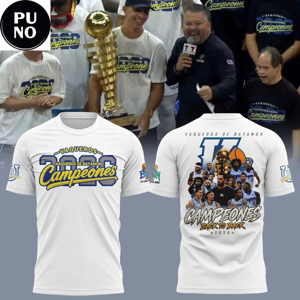 Vaqueros de Bayamon 2026 BSN Campeones Locker Room Hoodie T-Shirt