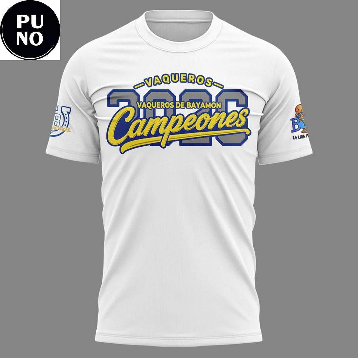 Vaqueros de Bayamon 2026 BSN Campeones Locker Room Hoodie T-Shirt