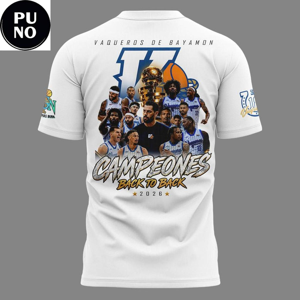 Vaqueros de Bayamon 2026 BSN Campeones Locker Room Hoodie T-Shirt