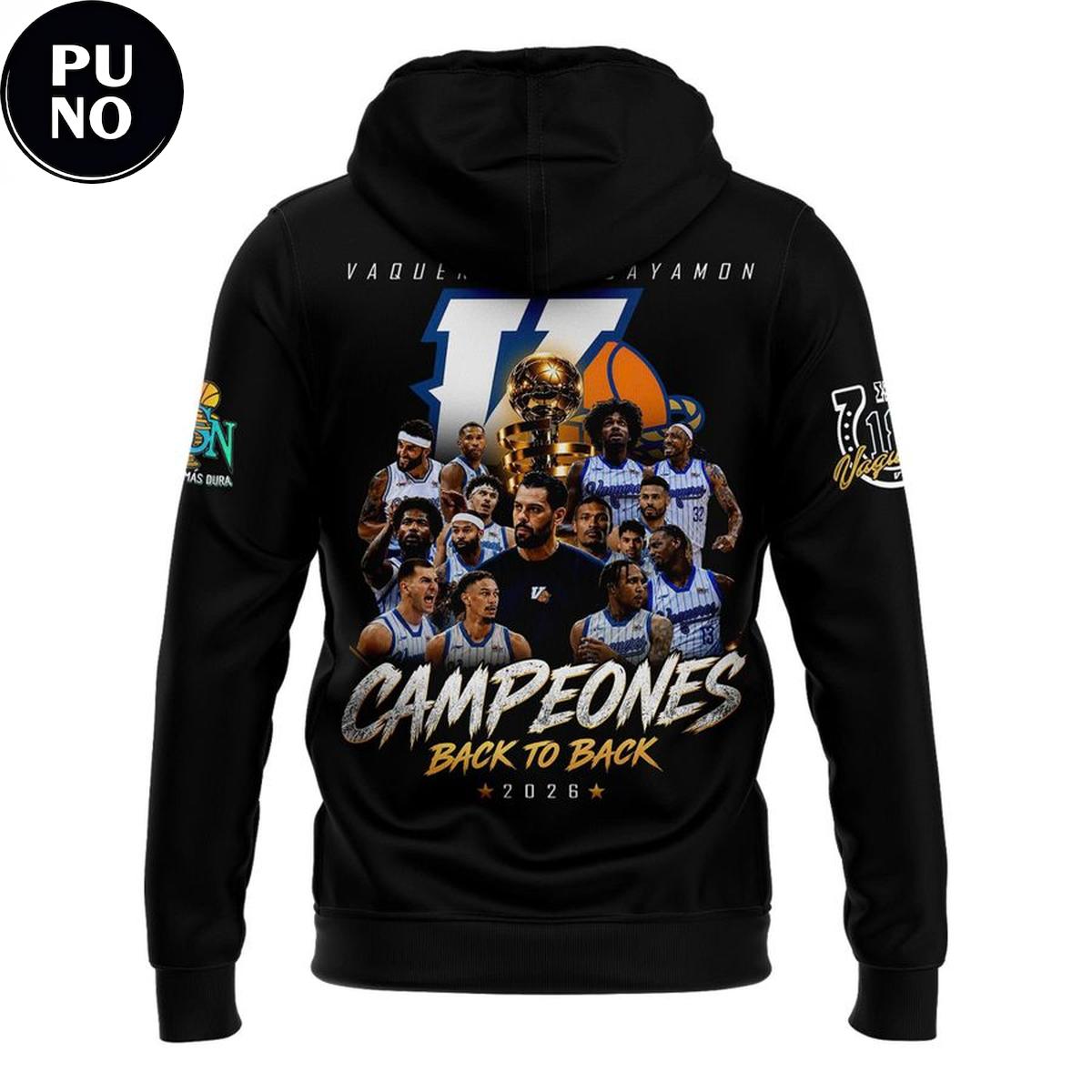 Vaqueros de Bayamon 2026 BSN Campeones Locker Room Hoodie T-Shirt