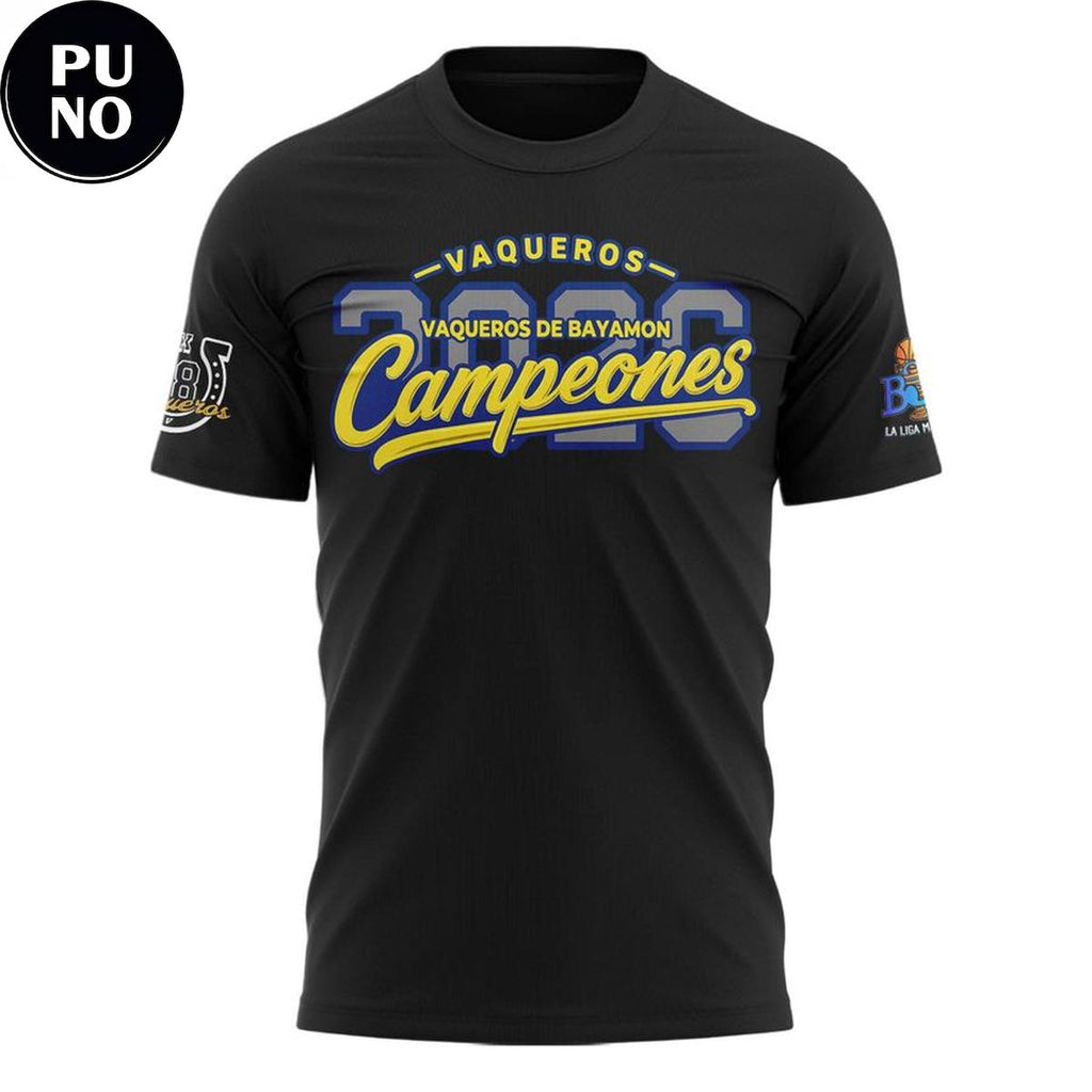 Vaqueros de Bayamon 2026 BSN Campeones Locker Room Hoodie T-Shirt